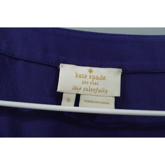 Kate Spade New York Silk Shell Tank - Navy 6 - Picture 3 of 4